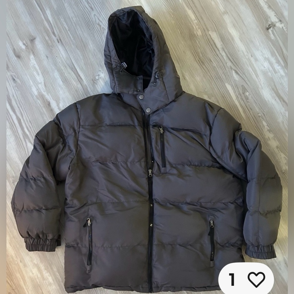 (EUC) Outdoor Life Men’s Charcoal Puffer Winter Jacket Coat Large